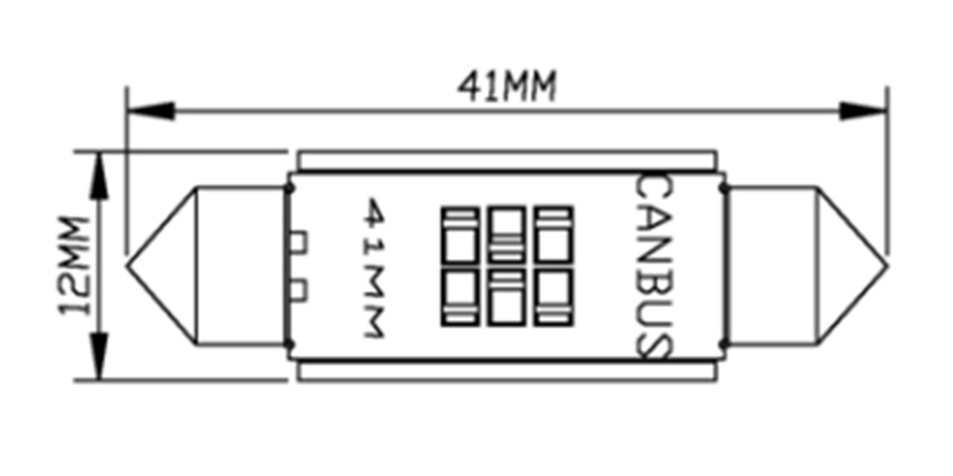 Светодиодные плафонные лампы с обманкой (2шт.) цвет белый 5000k 41 мм цоколь Festoon C5W яркость 600lm (B346)