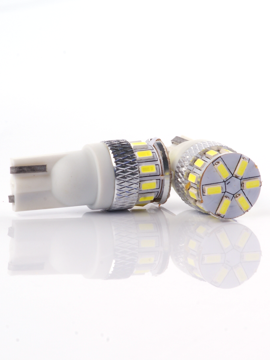 Светодиодные лампы (2шт.) цвет белый 5000k одноконтактные цоколь W5W T10 яркость 900lm (B195)